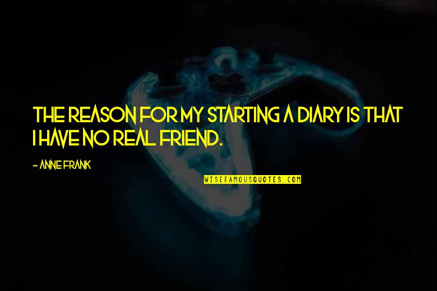 Reason For Life Quotes By Anne Frank: The reason for my starting a diary is