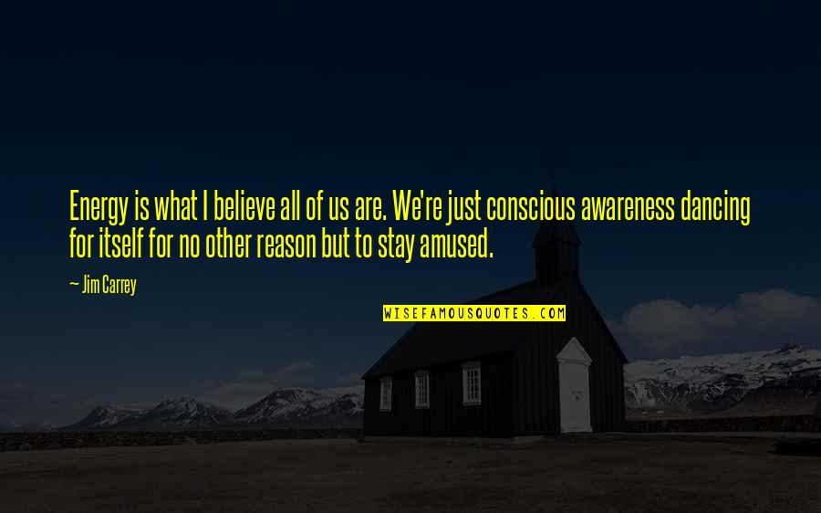 Reason For Life Quotes By Jim Carrey: Energy is what I believe all of us