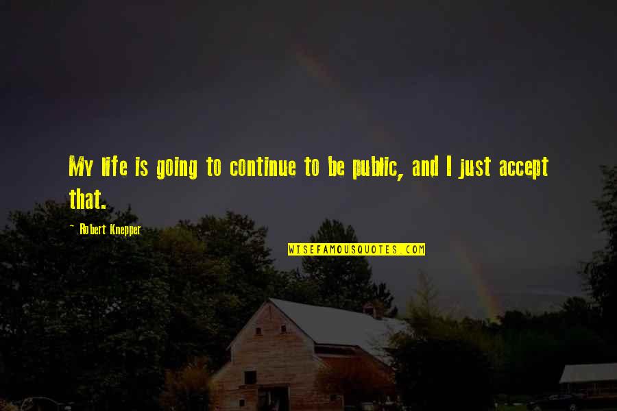 Reason For Meeting Someone Quotes By Robert Knepper: My life is going to continue to be