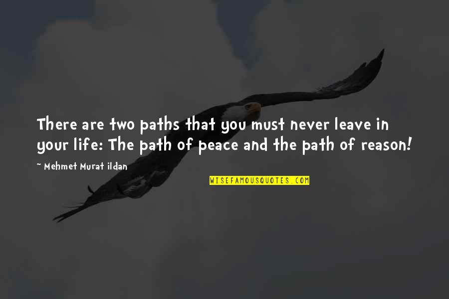 Reason Of Life Quotes By Mehmet Murat Ildan: There are two paths that you must never Reason Of Life Quotes By Mehmet Murat Ildan: There are two paths that you must never
