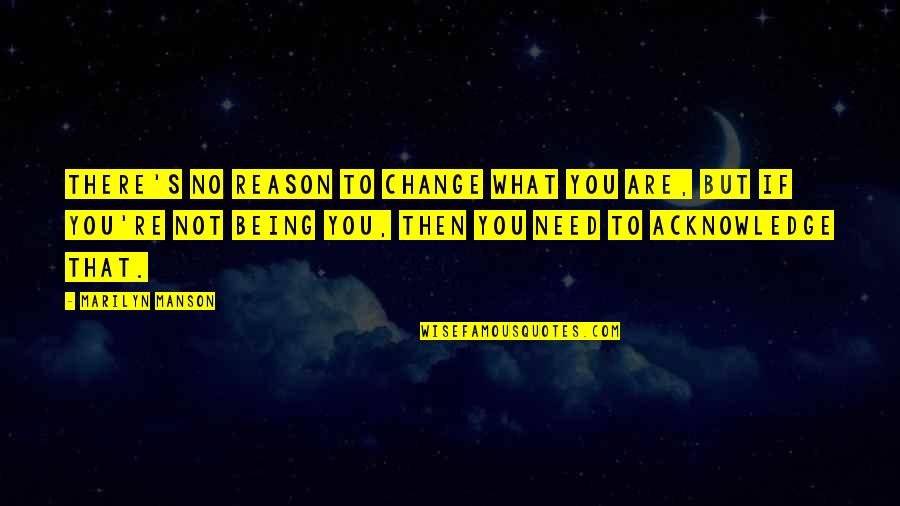 Reason To Change Quotes By Marilyn Manson: There's no reason to change what you are,