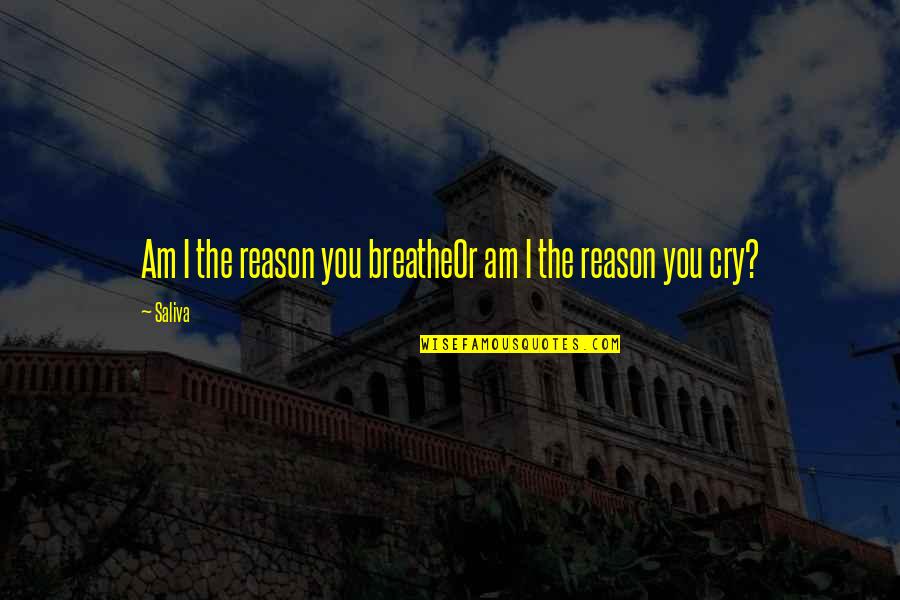 Reason To Cry Quotes By Saliva: Am I the reason you breatheOr am I