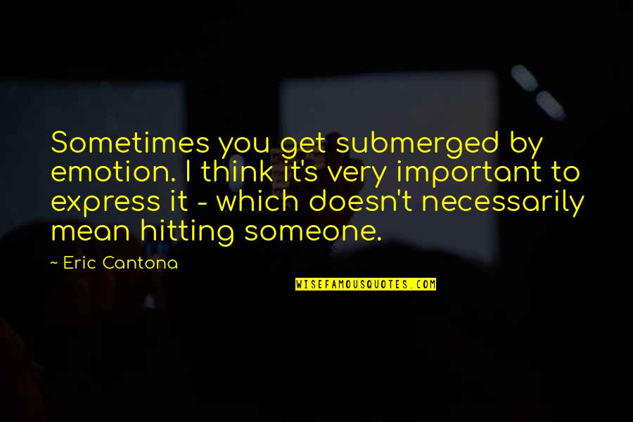 Reason To Laugh Quotes By Eric Cantona: Sometimes you get submerged by emotion. I think