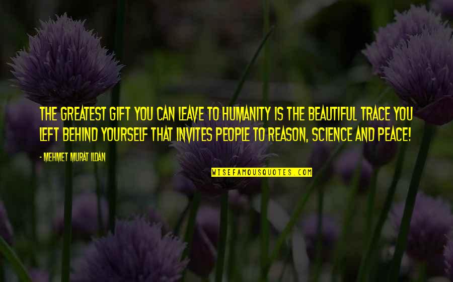 Reason To Leave Quotes By Mehmet Murat Ildan: The greatest gift you can leave to humanity