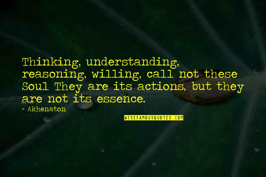 Reasoning Quotes By Akhenaton: Thinking, understanding, reasoning, willing, call not these Soul