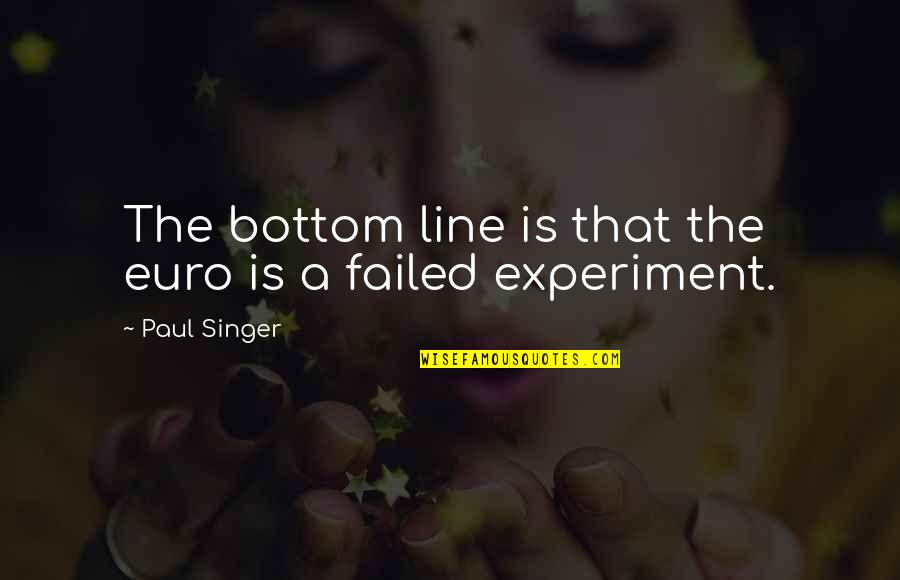Reasoning With Fools Quotes By Paul Singer: The bottom line is that the euro is