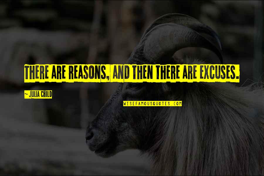 Reasons And Excuses Quotes By Julia Child: There are reasons, and then there are excuses.