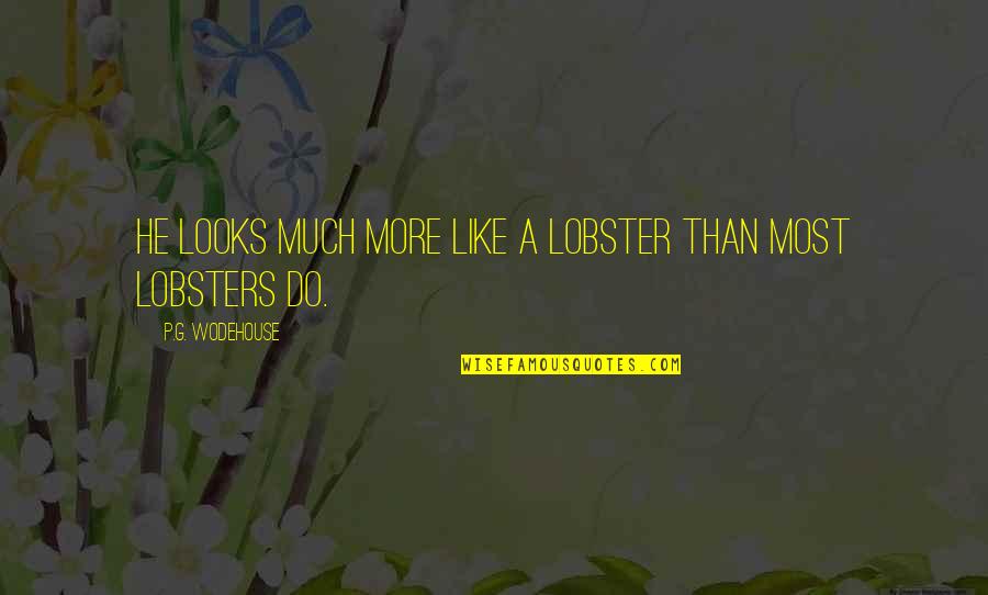 Reasons For Everything Quotes By P.G. Wodehouse: He looks much more like a lobster than