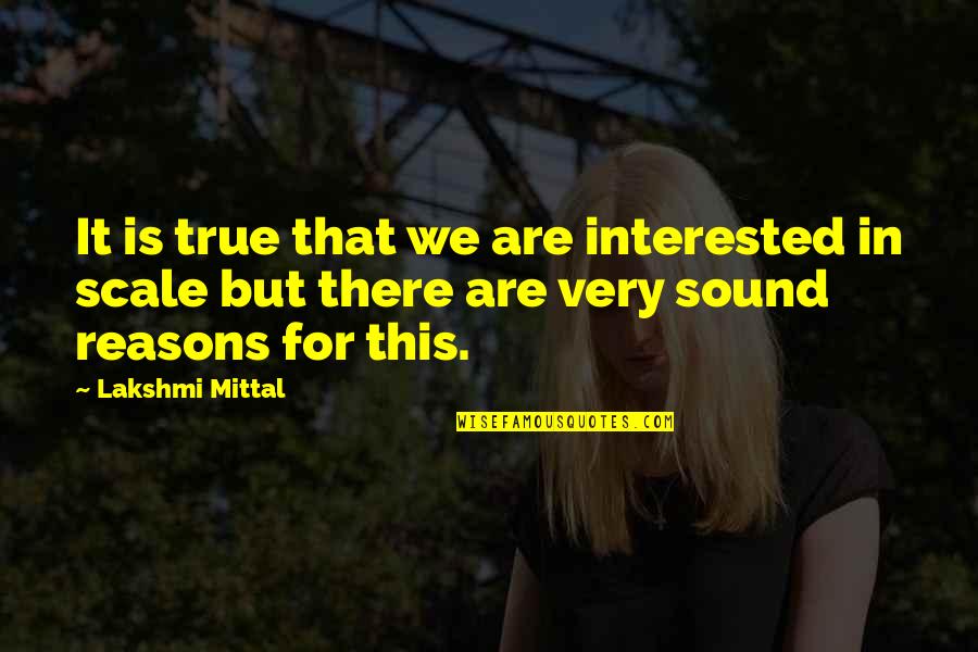 Reasons Quotes By Lakshmi Mittal: It is true that we are interested in