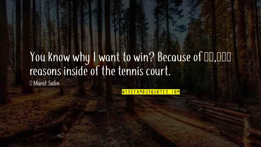 Reasons Why Quotes By Marat Safin: You know why I want to win? Because
