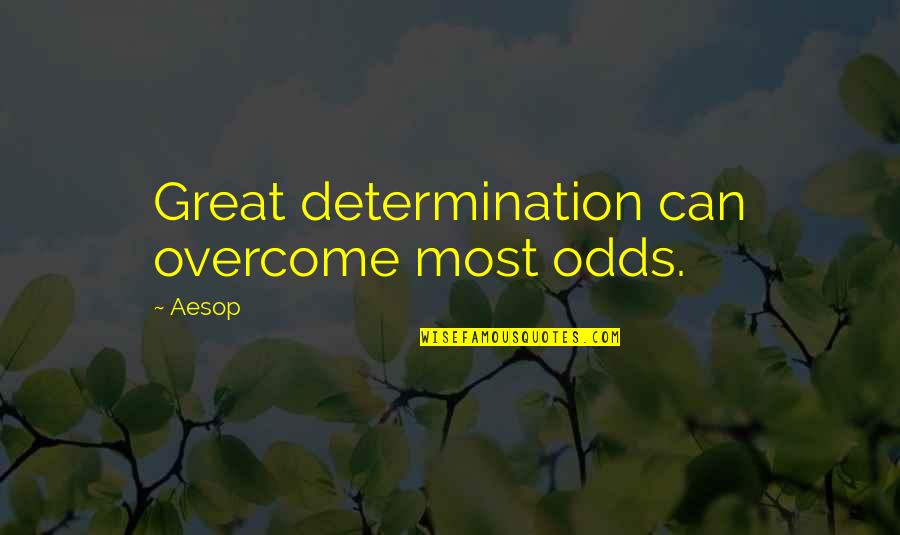 Reasons You Love Someone Quotes By Aesop: Great determination can overcome most odds.