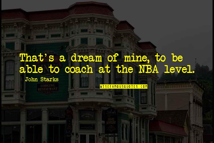 Reasons You Love Someone Quotes By John Starks: That's a dream of mine, to be able