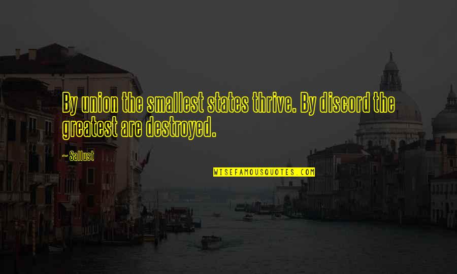 Reassemble Ruger Quotes By Sallust: By union the smallest states thrive. By discord