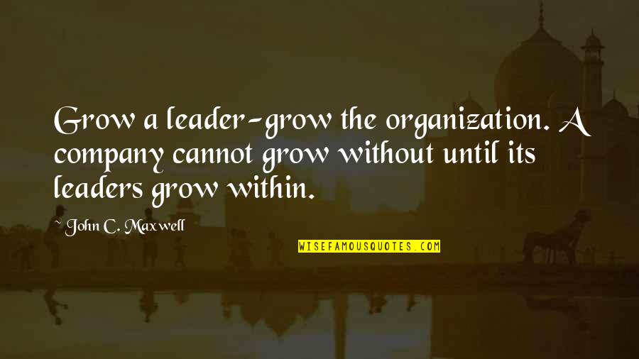 Reassembled Solid Quotes By John C. Maxwell: Grow a leader-grow the organization. A company cannot