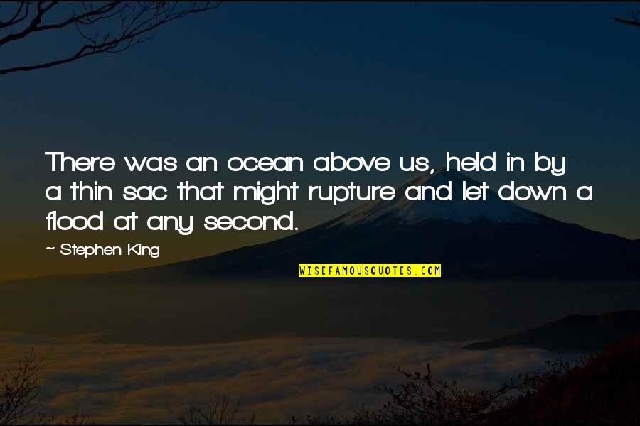 Reassuring Relationship Quotes By Stephen King: There was an ocean above us, held in