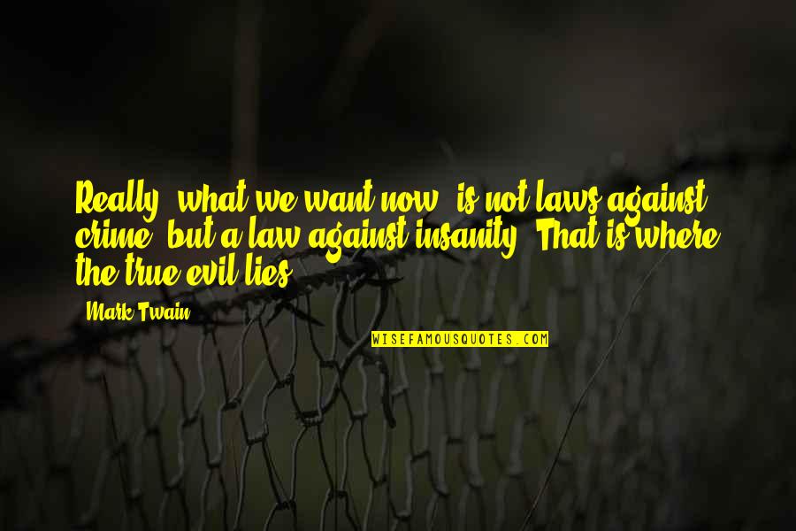 Reavaliacao Quotes By Mark Twain: Really, what we want now, is not laws Reavaliacao Quotes By Mark Twain: Really, what we want now, is not laws