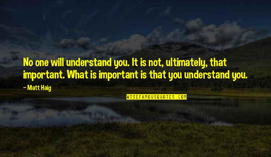 Reba Cheyenne Quotes By Matt Haig: No one will understand you. It is not,