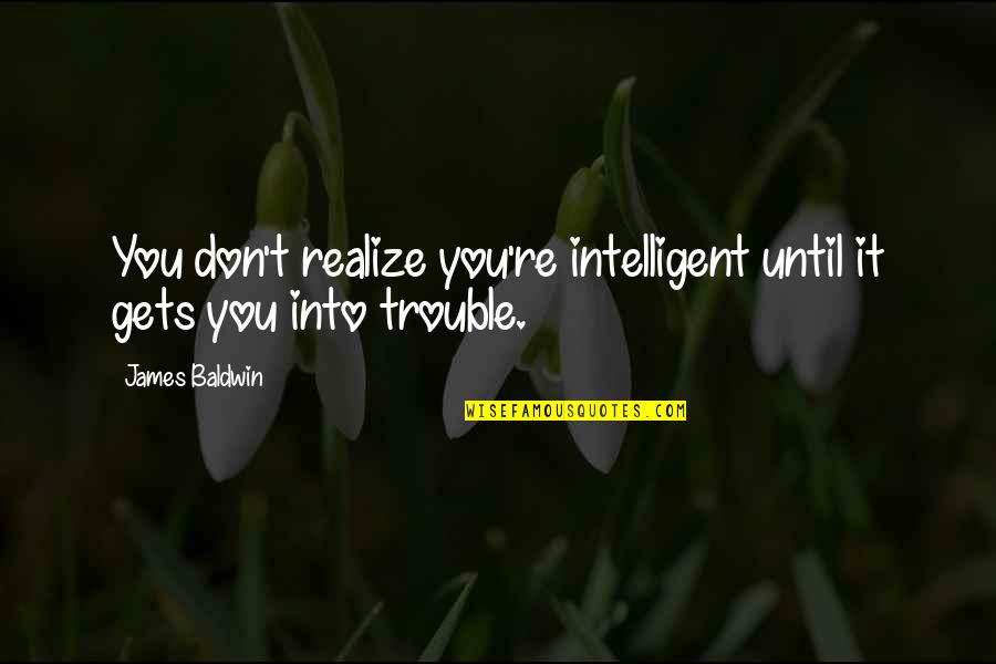 Rebadulla Animal Clinic Quotes By James Baldwin: You don't realize you're intelligent until it gets