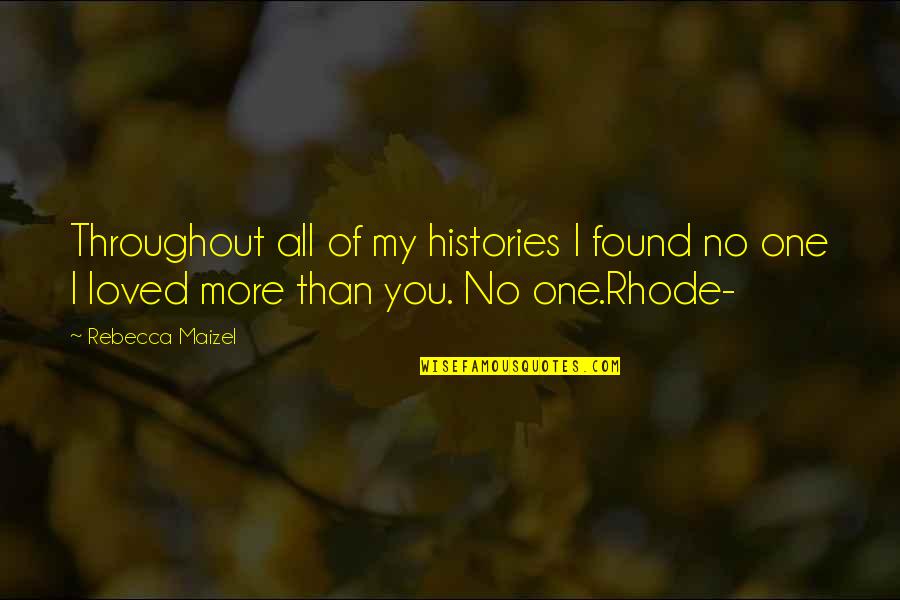 Rebecca Maizel Quotes By Rebecca Maizel: Throughout all of my histories I found no