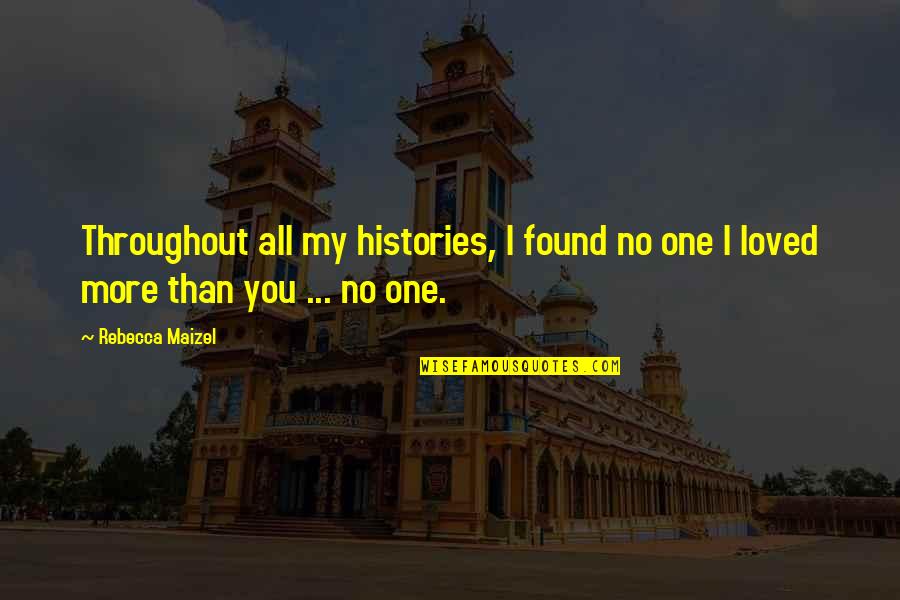 Rebecca Maizel Quotes By Rebecca Maizel: Throughout all my histories, I found no one