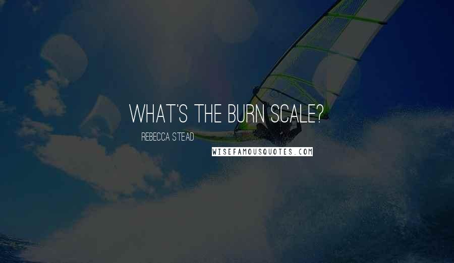 Rebecca Stead quotes: What's the burn scale?