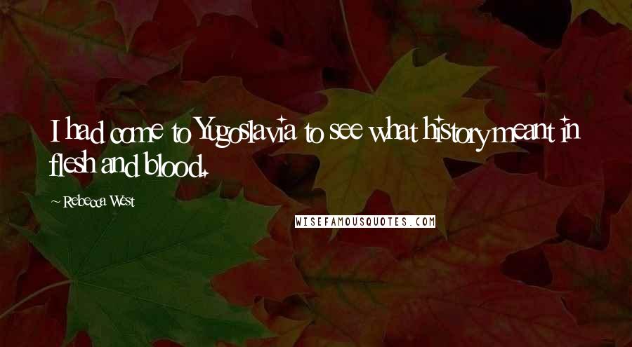 Rebecca West quotes: I had come to Yugoslavia to see what history meant in flesh and blood.