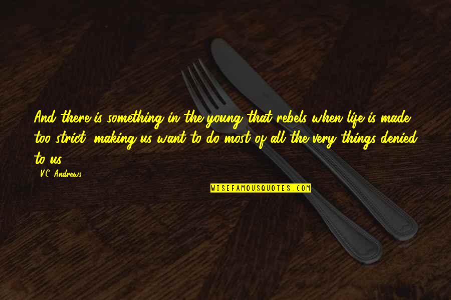 Rebels Quotes By V.C. Andrews: And there is something in the young that