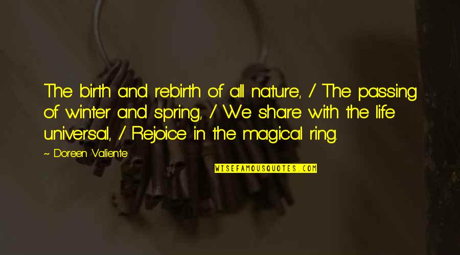 Rebirth Quotes By Doreen Valiente: The birth and rebirth of all nature, /