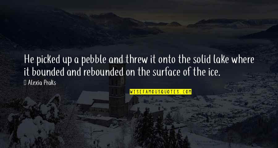 Rebounded Quotes By Alexia Praks: He picked up a pebble and threw it Rebounded Quotes By Alexia Praks: He picked up a pebble and threw it