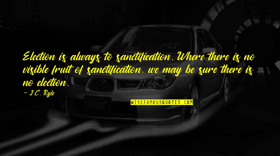 Rebuke Crossword Quotes By J.C. Ryle: Election is always to sanctification. Where there is