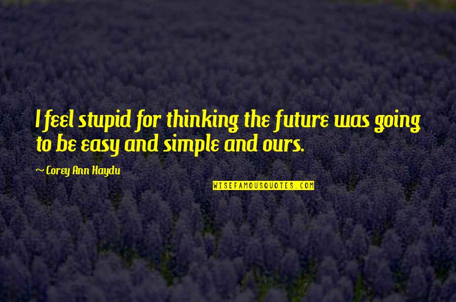 Rebutan Mainan Quotes By Corey Ann Haydu: I feel stupid for thinking the future was