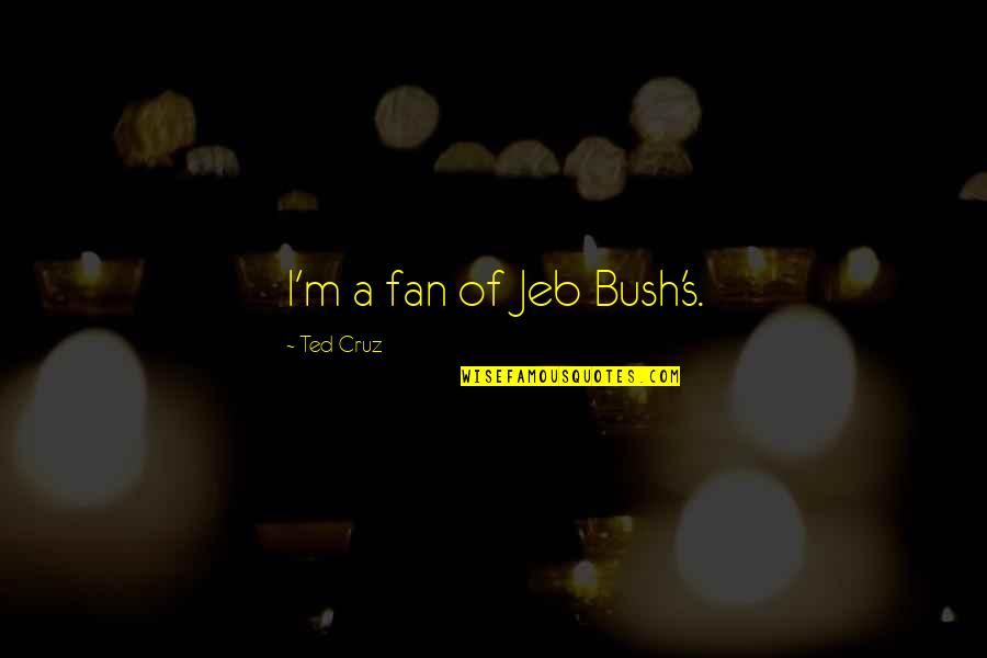 Receberam Ou Quotes By Ted Cruz: I'm a fan of Jeb Bush's.