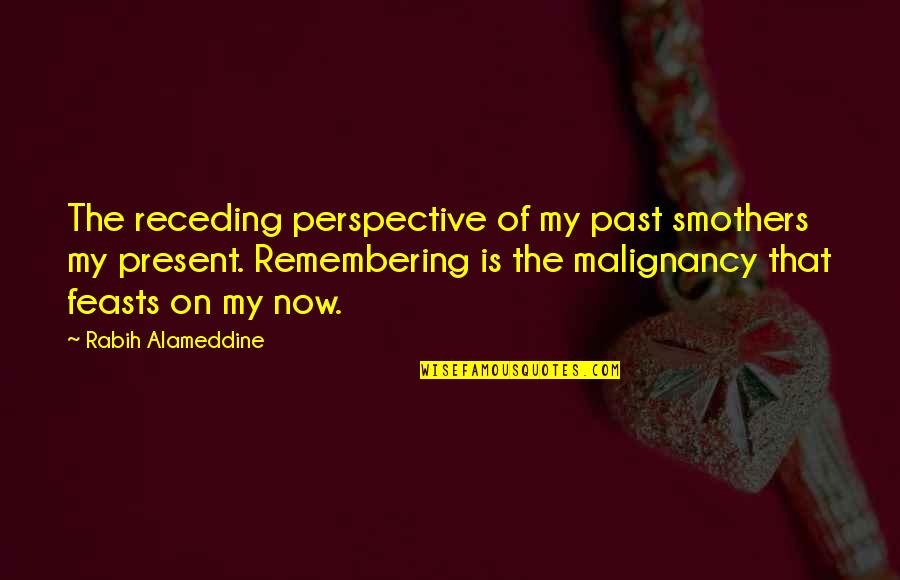 Receding Quotes By Rabih Alameddine: The receding perspective of my past smothers my