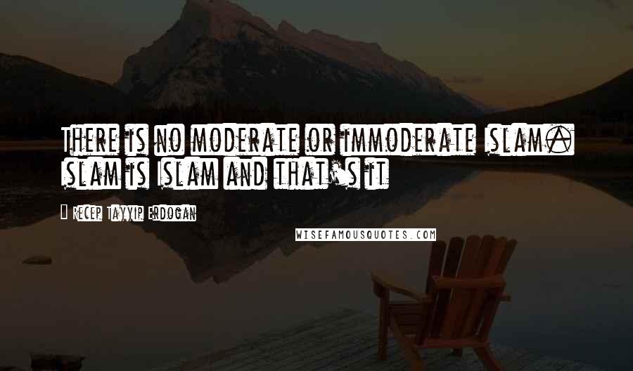 Recep Tayyip Erdogan quotes: There is no moderate or immoderate Islam. Islam is Islam and that's it