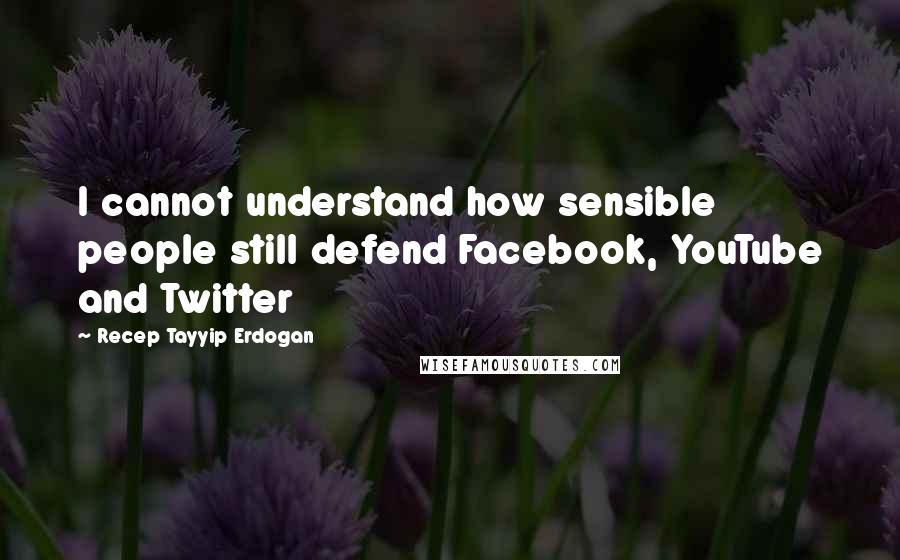 Recep Tayyip Erdogan quotes: I cannot understand how sensible people still defend Facebook, YouTube and Twitter