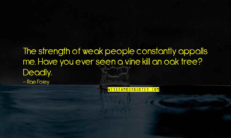 Recession Quotes Quotes By Rae Foley: The strength of weak people constantly appalls me.