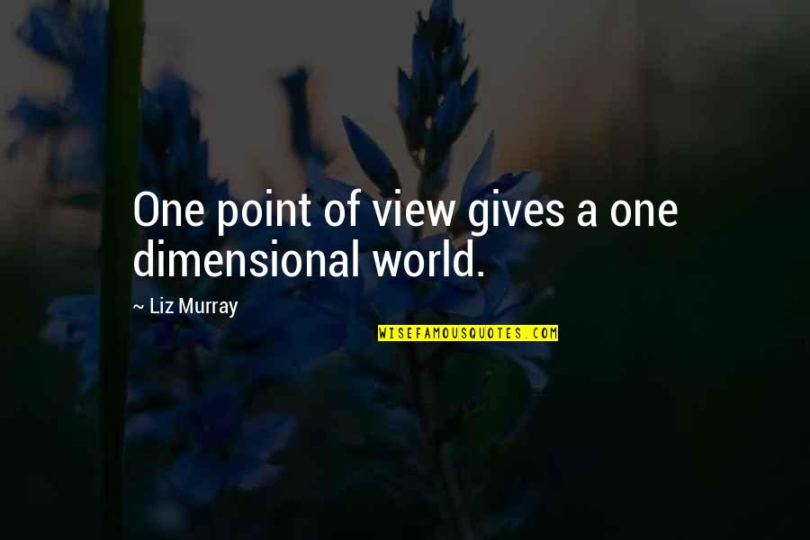 Recharging Quotes By Liz Murray: One point of view gives a one dimensional