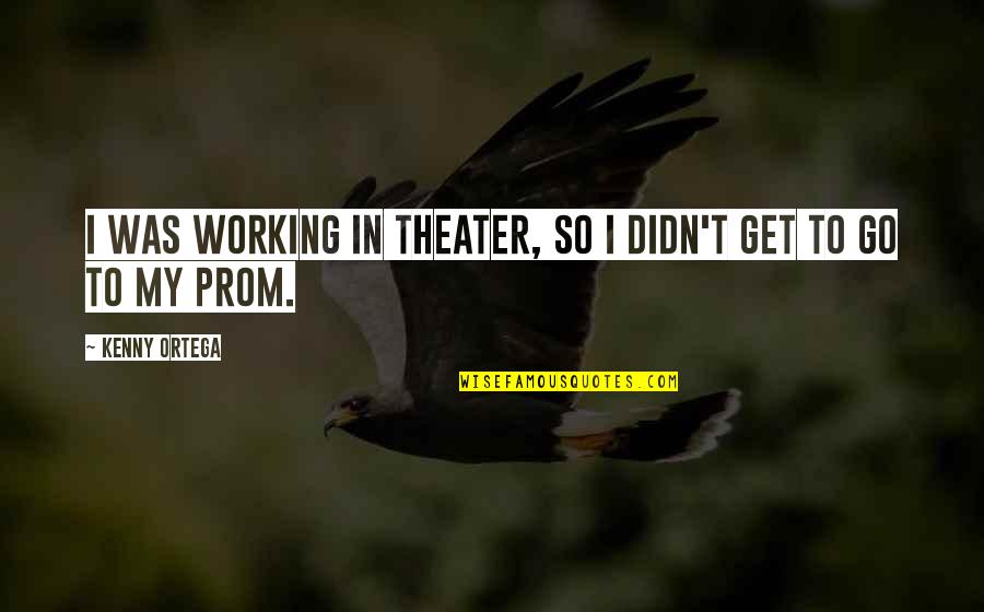 Recheio De Chocolate Quotes By Kenny Ortega: I was working in theater, so I didn't Recheio De Chocolate Quotes By Kenny Ortega: I was working in theater, so I didn't