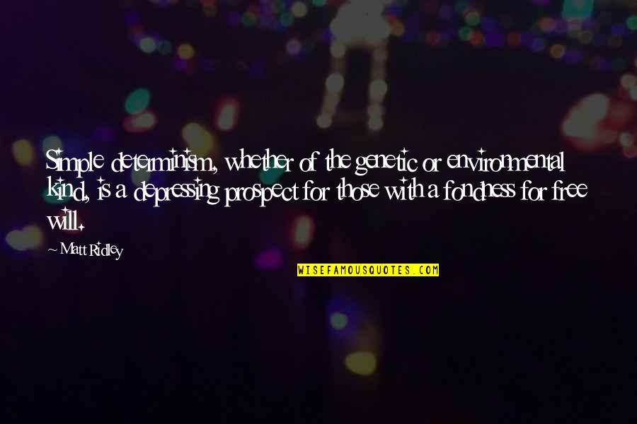 Rechnen Mit Quotes By Matt Ridley: Simple determinism, whether of the genetic or environmental Rechnen Mit Quotes By Matt Ridley: Simple determinism, whether of the genetic or environmental