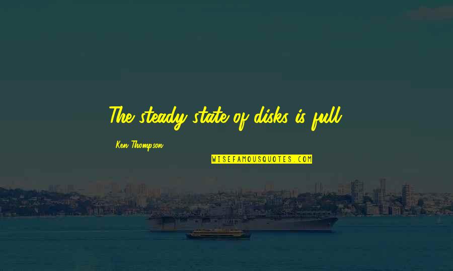 Rechnitzer Rejects Quotes By Ken Thompson: The steady state of disks is full. Rechnitzer Rejects Quotes By Ken Thompson: The steady state of disks is full.