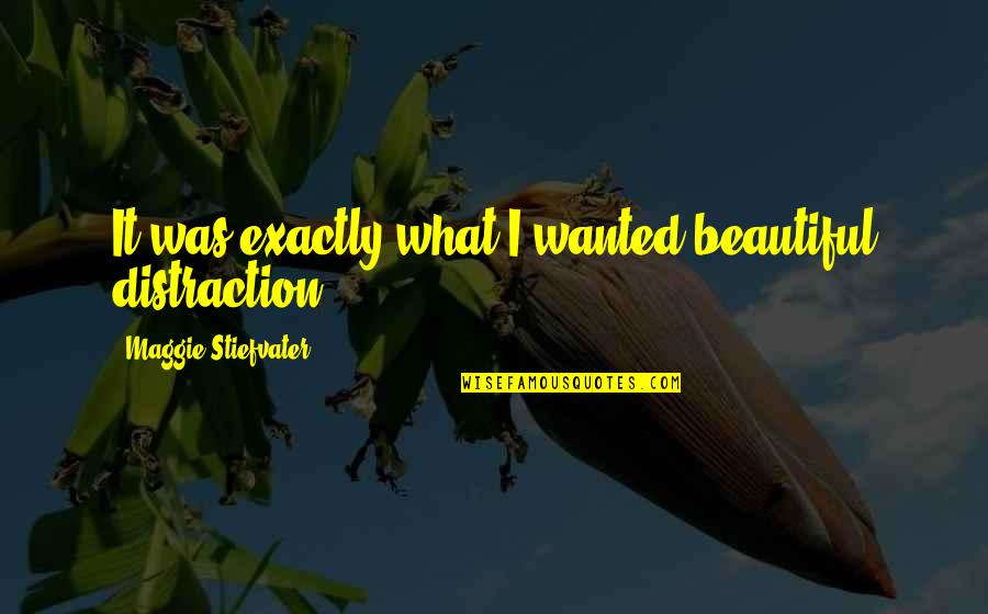 Rechte Lijn Quotes By Maggie Stiefvater: It was exactly what I wanted-beautiful distraction. Rechte Lijn Quotes By Maggie Stiefvater: It was exactly what I wanted-beautiful distraction.