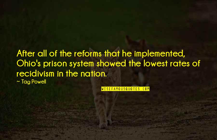 Recidivism Rates Quotes By Tag Powell: After all of the reforms that he implemented,