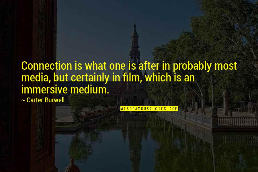 Reciept Quotes By Carter Burwell: Connection is what one is after in probably