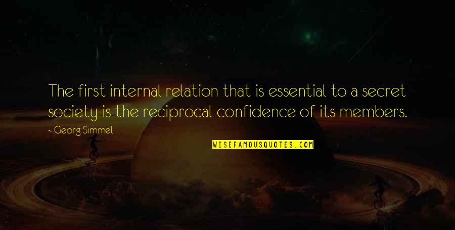 Reciprocal Quotes By Georg Simmel: The first internal relation that is essential to