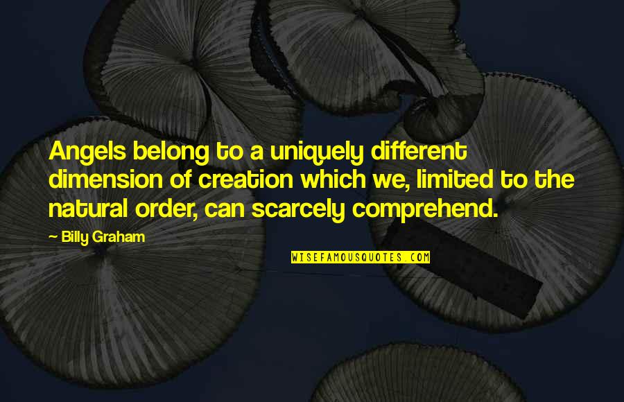 Recknagel Mounts Quotes By Billy Graham: Angels belong to a uniquely different dimension of Recknagel Mounts Quotes By Billy Graham: Angels belong to a uniquely different dimension of