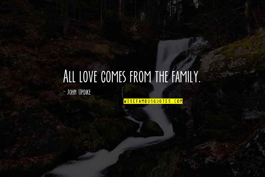 Reclaiming The Sand Quotes By John Updike: All love comes from the family. Reclaiming The Sand Quotes By John Updike: All love comes from the family.