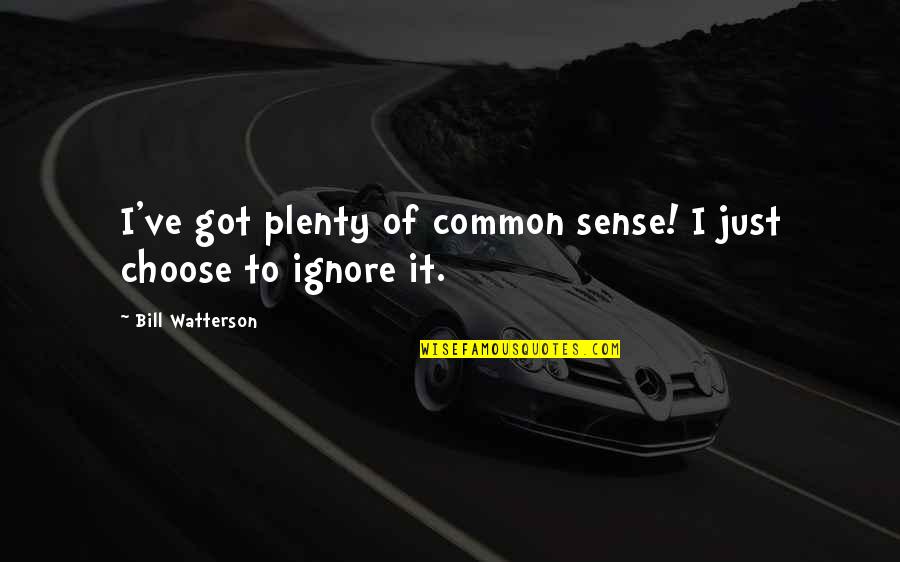 Reclaiming Your Life Quotes By Bill Watterson: I've got plenty of common sense! I just Reclaiming Your Life Quotes By Bill Watterson: I've got plenty of common sense! I just
