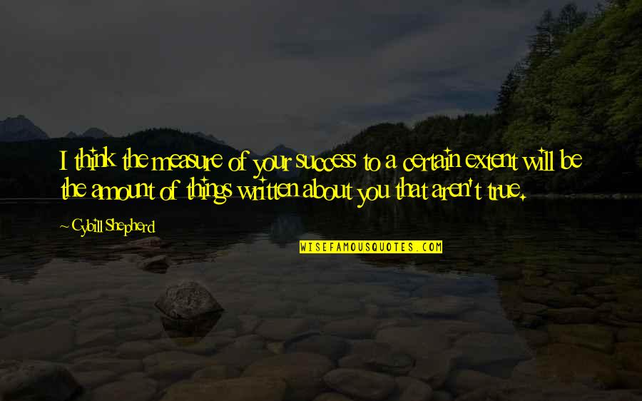 Reclaims Quotes By Cybill Shepherd: I think the measure of your success to