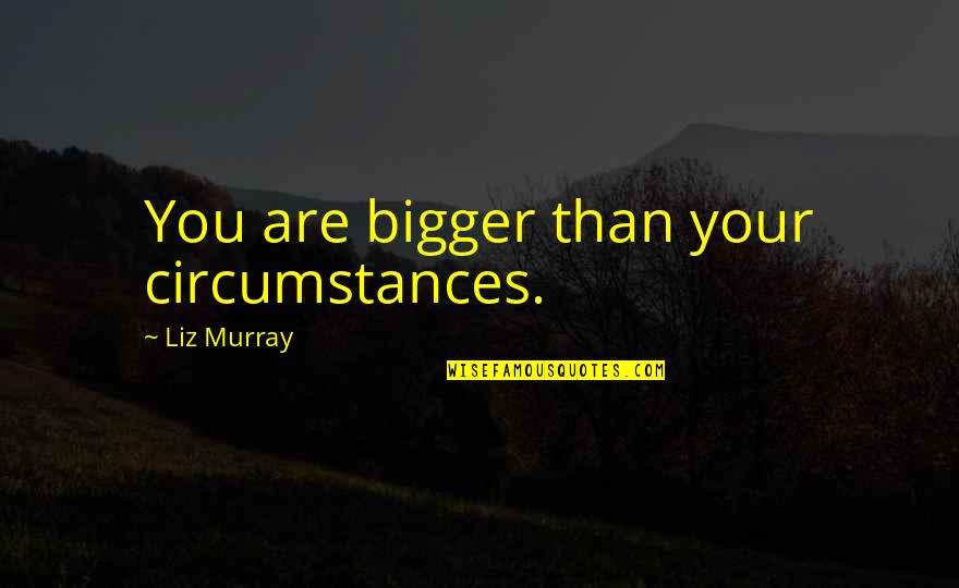 Reclusion Significado Quotes By Liz Murray: You are bigger than your circumstances. Reclusion Significado Quotes By Liz Murray: You are bigger than your circumstances.