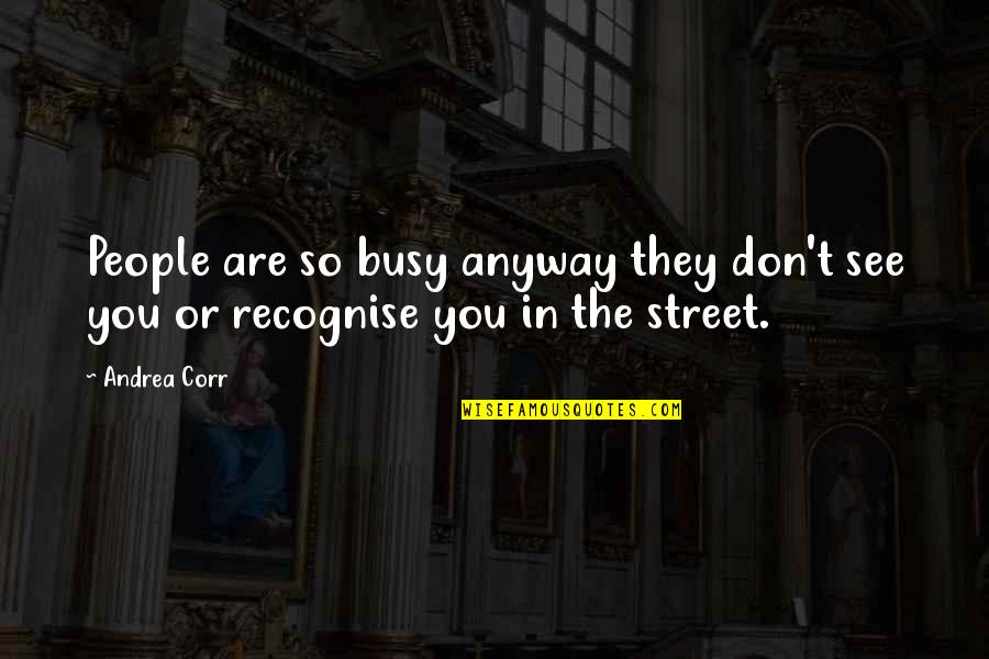 Recognise You Quotes By Andrea Corr: People are so busy anyway they don't see